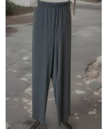 Bob Mackie Womens Size 1XP Wearable Art Pants Pull On Wide Leg Gray Stretch - $19.88