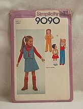 Simplicity 9090 Sewing Pattern Child's Skirt Pants &amp; Lined Vest Vintage ... - $9.99
