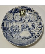 Delft Made for Royal BOCH Blue 4.5&quot; Mini Plate Dutch Couple Sitting Havi... - £15.77 GBP