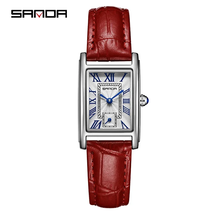 SANDA  Fashion Elegant Design Rectangle Dial Water Resistant Leather Qua... - $25.99+