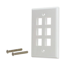 25 Pack Lot 6 port Hole Keystone Jack Wall Plate Smooth Surface White - £33.73 GBP