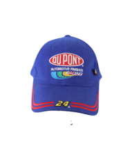 Vintage NASCAR Jeff Gordon Du Pont Racing Rainbow Spell Out Cotton Dad Hat Blue - £18.09 GBP