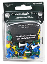 Simplify Assorted Color Push Pins 100 Pack - £3.14 GBP