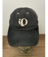 Vintage Pearl Izumi Baseball Hat Leather Strap Back Black with Gray Logo - $29.65