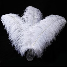 White Large Ostrich Feathers - 16-18 Inch 10Pcs Feathers For Vase,Weddin... - £33.11 GBP