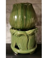 Ceramic Green Tulip Tea Light Candle Holder and Wax Melt Potpourri Burne... - £7.74 GBP