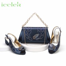 New Arrival Purple Color Women Peep Toe Sandals Shoes Matching bag Set For Matur - £95.59 GBP