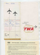 TWA Ticket Jacket &amp; Forms 1964 Athens Greece to Rome Italy - £12.51 GBP