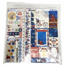 BO BUNNY Back to Basics Scrapbook Kit FREEDOM Stickers Paper 12x12 Patriotic  - £20.94 GBP
