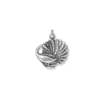 Sterling Silver Grand Peacock Charm for Charm Bracelet or Necklace - £22.82 GBP
