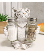 Forest Jungle White Bengal Tiger Cub Hugging Salt And Pepper Shakers Hol... - £20.74 GBP