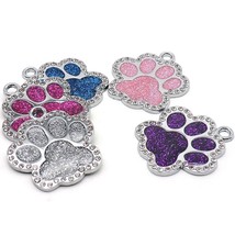 Wholesale 100Pcs  Rhinestone Custom Dog Tag Engraved Pet Dog Collar Accessories  - £197.96 GBP