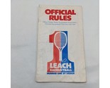 Vintage Official Rules Leach Racquetball Four Wall Rules Book Pamphlet - £15.78 GBP