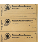 1920 Federal Trust Checks Lot of 3 City Hotel Waterville Maine 658-660 F... - $562.22 MXN