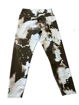 SAGE COLLECTIVE Brown White Tie Dye Yoga Leggings Size L Activewear - £9.41 GBP