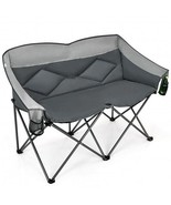 Folding Camping Chair with Bags and Padded Backrest-Gray - Color: Gray - £98.69 GBP