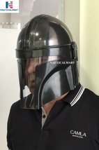 NauticalMart Steel Mandalorian Helmet Medieval Movie Armor Helmet for Halloween  - £125.08 GBP
