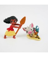 Princess Moana Pua Set of Plastic Cake Decorations Disney Play Character... - £6.69 GBP