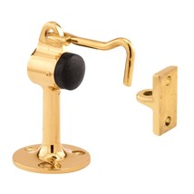 Prime-Line J 4601 3-3/8 In. Polished, Solid Brass, Door Stop with Holder... - £47.38 GBP