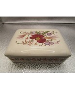 Wedgwood Cornflower ceramic floral trinket box 5&quot; [55] - $24.75