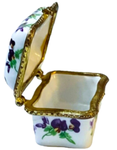 Imperial Porcelain Floral Gold Trim Trinket Box Psalm 100:2 SERVE THE LORD.... image 5