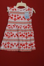 Ali Sea Toddler Girls 2T Knit Striped Reindeer Christmas Tree Geometric SS Dress - £8.17 GBP