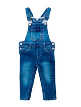 Jordache Girls Vintage Size 2T Denim Bib Long Y2K Overalls Chest &amp; Back Pocket - £11.75 GBP