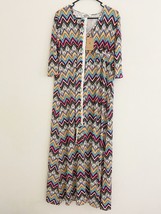 NWT Maggie Tang Women&#39;s 3/4 Sleeve Wrap Maxi Dress, Multicolor, XL - £14.02 GBP