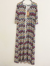 NWT Maggie Tang Women&#39;s 3/4 Sleeve Wrap Maxi Dress, Multicolor, XL - £13.10 GBP