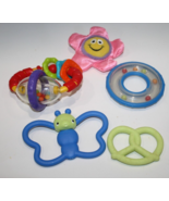 Mixed Lot 5 Baby Teething Toys Kids II Ring Rattle Bright Starts Butterf... - £11.56 GBP