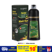 500ml Augeas Herbal 3 In 1 Hair Dye Shampoo (Black) - Free Shipping - £39.10 GBP