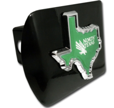 university of north texas state emblem on black trailer hitch cover usa made - £64.13 GBP