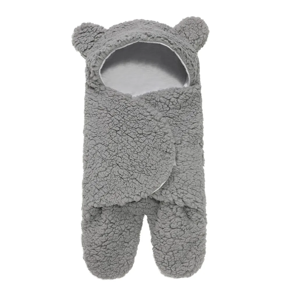 Newborn Sleeping Wrap Swaddle Baby Cotton Plush Boys Girls Cute Receivin... - $32.69