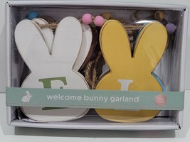 Easter Pastel Wood Bunny Rabbit WELCOME Garland Home Decor 6FT  - £21.30 GBP