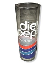 Vintage DIET PEPSI One Calorie 1980&#39;s Logo 7&quot; Tall Glass Tumbler - $150.74 MXN