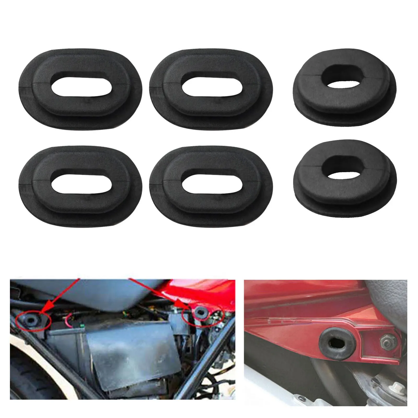 6 Pcs Motorcycle Body Side Cover Rubber Grommet Fairing Washer Bolts Motorcycle - £8.32 GBP+