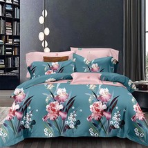 Shatex Queen Size Comforter 3 Pc. All Season Bedding In Botanical Floral Cottage - £47.90 GBP