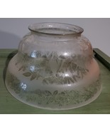 Antique Kerosene Oil Gas Etched Lamp Chandelier Shade Flower Glass  3 7/8&quot; - $55.00