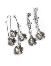 Everyday Earrings, Floral Earrings, Silver Flower, Silver Tone Earrings, Flower  - £12.50 GBP