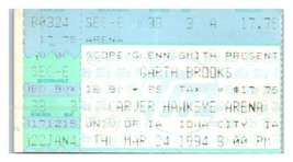 Garth Brooks Concert Ticket Stub March 24 1994 University of Iowa - £19.45 GBP