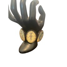 Anatomy Bracelet Halloween Jewelry Skulls Skeleton Brown Acrylic Stretchy - £19.44 GBP