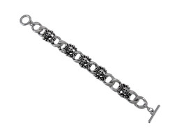 Zeckos Curb Chain Link Bracelet with Vintage Cross and Skulls - £5.90 GBP