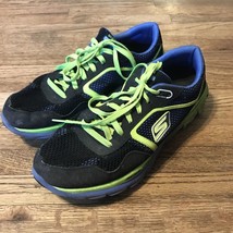 Skechers Running Shoes 13503 Size 9 Black Blue Jogging Track Gym Pre-Own... - $7.00