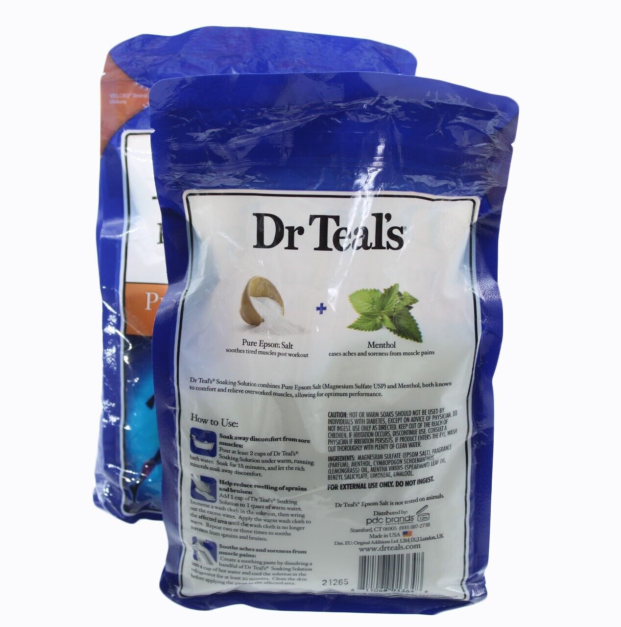 Dr Teal s Pure Epsom Salt Soak  Pre & Post Workout with Menthol  3 lbs 2 Pack - £3.70 GBP