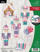 Bucilla Felt Applique 6 Piece Ornament Making Kit, Nutcracker Sweet, Per... - $19.99