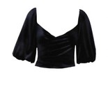 Lucy Paris Daniela Velvet Wrap Top Black - $25.00