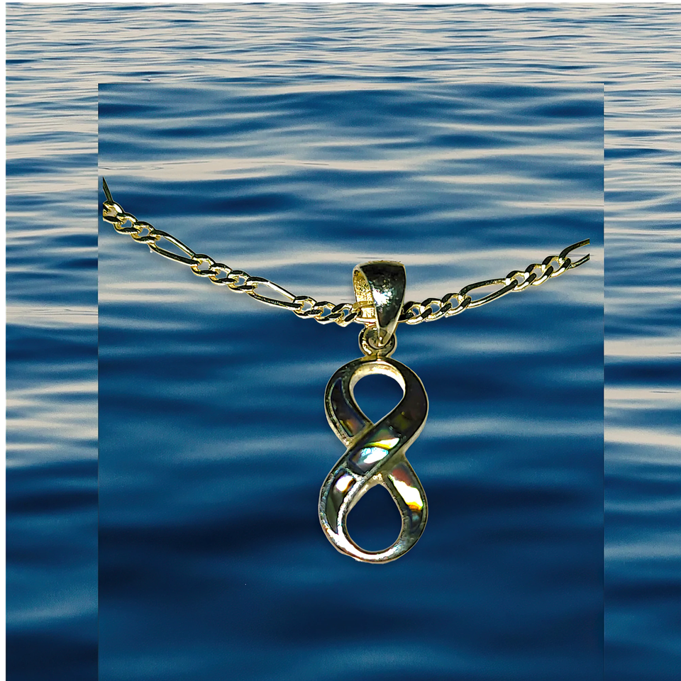 Abalone Infinity 925 Solid Sterling Silver Necklace