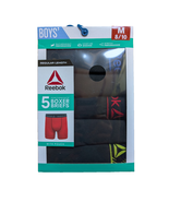 Boys Performance Boxer Briefs Reebok Black Size Med 8/10 Black 5 Pack New! - $18.84 CAD