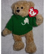 Attic Treasures Ty Blarney Bear With Green Irish Clover Sweater With Tag - $4.99