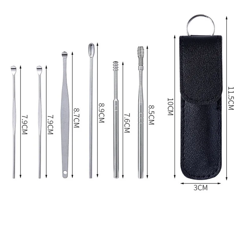 6Pcs/set Ear Cleaner Earpick Sti  Removal Tool Ear Remover Curette Ear Pick Clea - $38.59